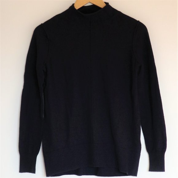 Banana Republic Navy Italian Wool-Cashmere Turtleneck Sweater - Picture 1 of 7